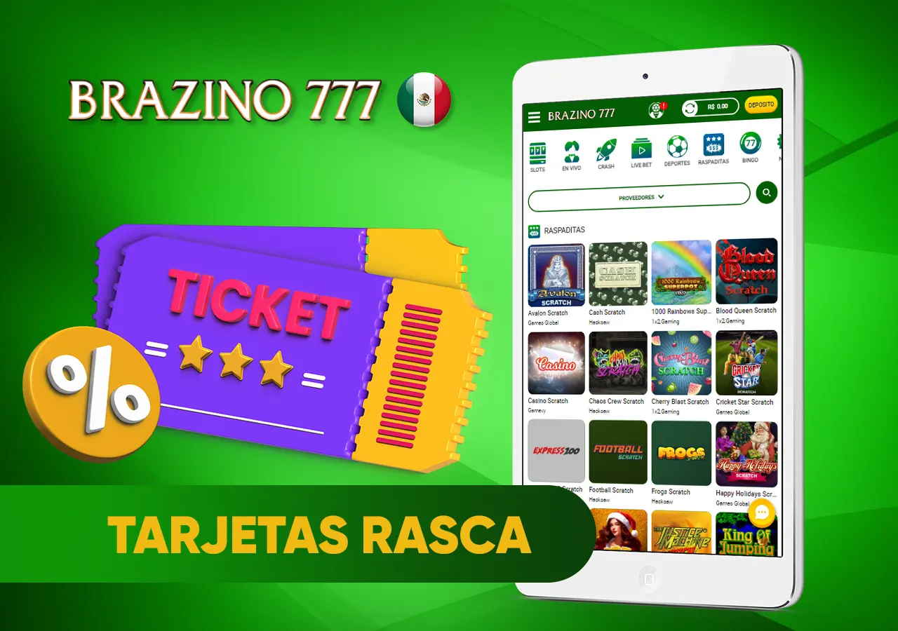 Rasca los símbolos de la tarjeta rasca y gana para conocer tus ganancias.