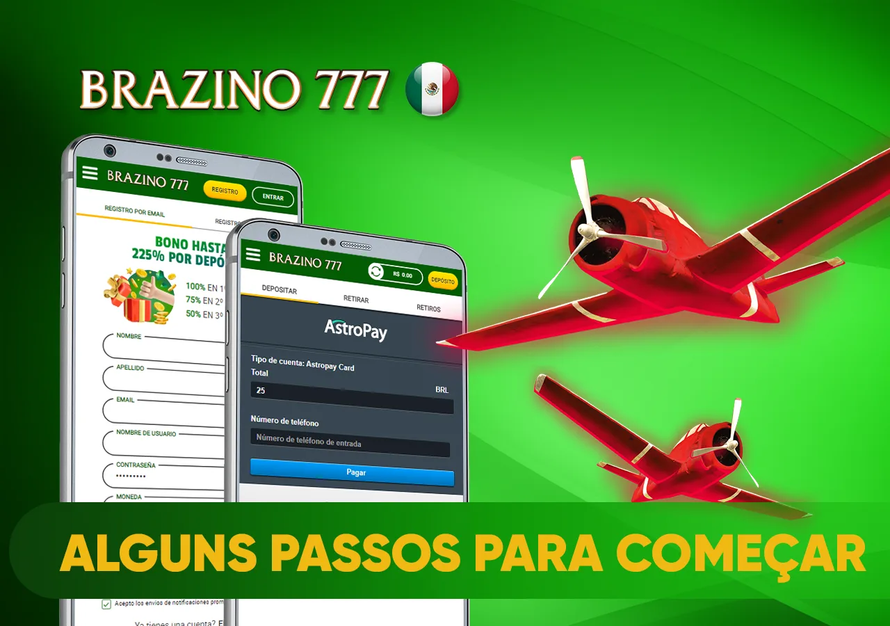 Descripción de las acciones necesarias para empezar a jugar a Aviator