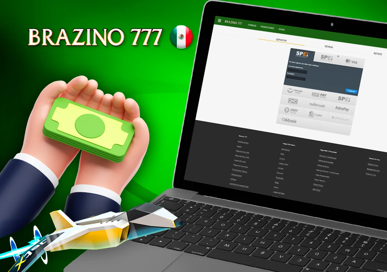 Opciones de depósito y retiro disponibles en Brazino777 para jugadores mexicanos