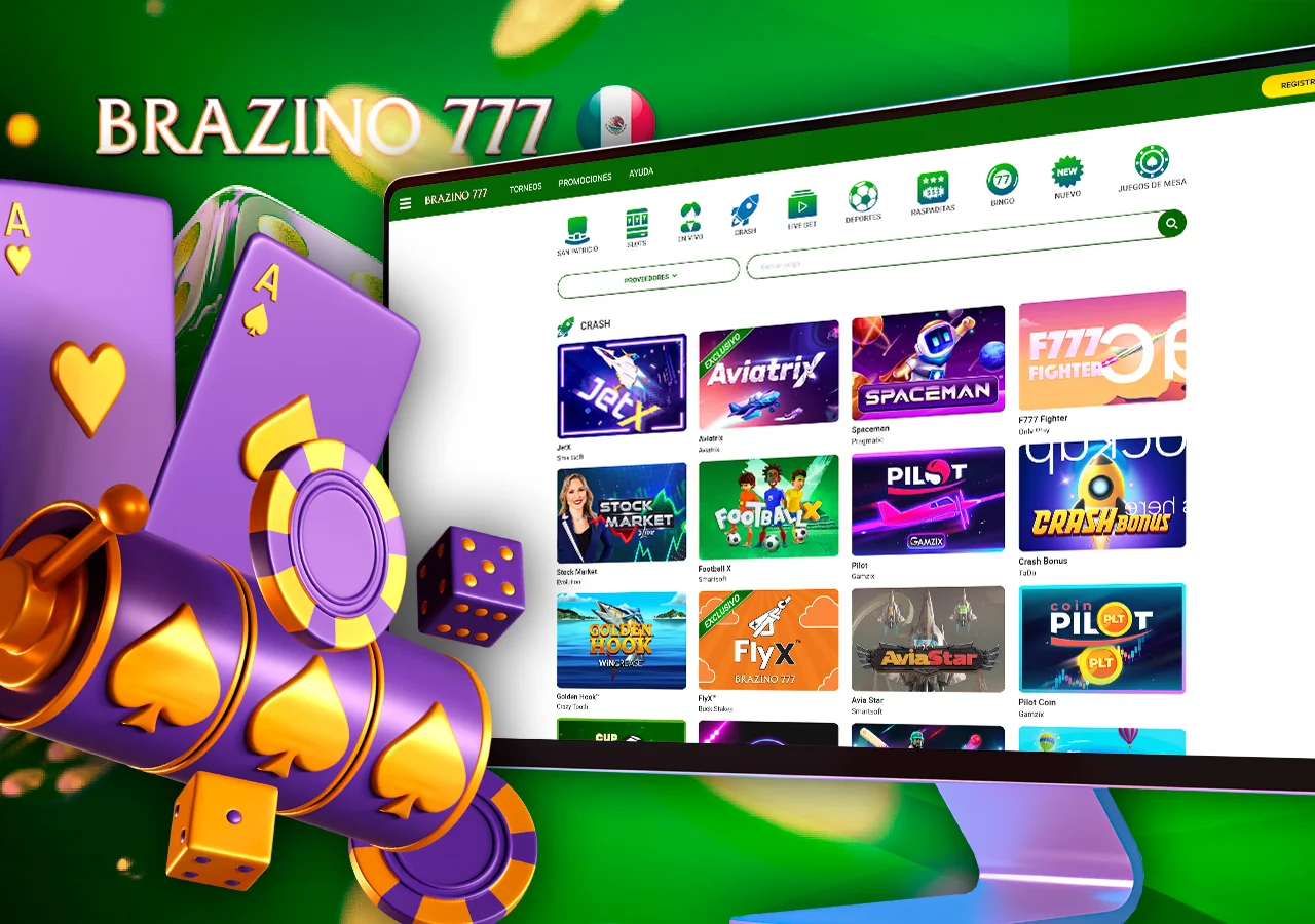 Lista de juegos adicionales disponibles en Brazino777, incluyendo slots y ruleta